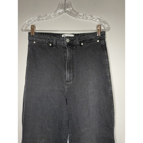Wrangler Authentic Hi Bell Jeans Black Distressed High Waist Bell Legs Size 10 - Picture 2 of 9